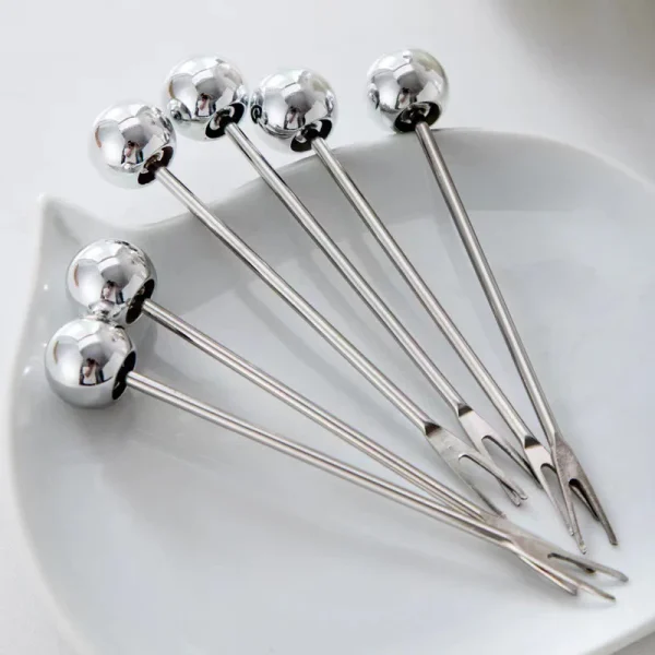 Kf a33f04e32e031487c81b87f5b42b08edbh 6pcs stainless steel dessert forks with storage jar bear fruit fork set cute bear tableware for