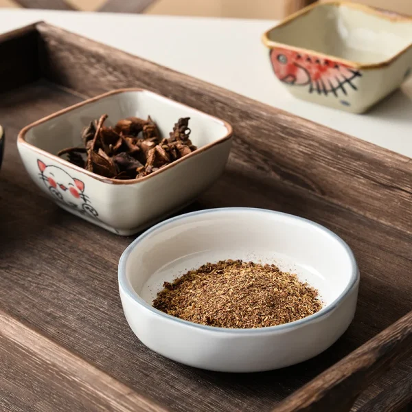 Kf s064c72c62ed74cb99938d704d6a335dat 1pc flavorful japanese ceramic small dish square dip mixing household dip vinegar soy sauce snack dish