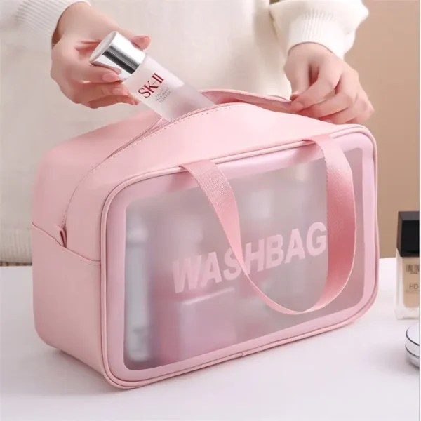 Kf S1a3bd81ac89b415a9c38bba6ea50e453v Portable Travel Wash Bag Female Transparent Waterproof Makeup Storage Pouch Large Capacity Cosmetic Organizer Beauty Women