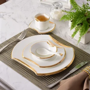 Kf S1d0bb7eacfbb4bb0936db85a9a2292d6k Creative Gilded Porcelain Tableware Fine Steak Barbecue Plates Bowls Hotel Restaurant Cooking Dishes Kitchen Utensils Set