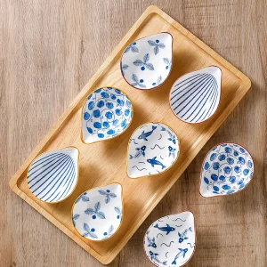 Kf s1d64f8e90748449cb6d165b5e0a0bacff 4pcs ceramic plate japanese style household seasoning pottery mini dipping dish sushi soy sauce snack tableware