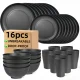 16-PC Unbreakable Plastic Dinnerware Set | Microwave & Dishwasher Safe