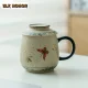 260ml Hand-painted Butterfly Orchid With Lid Coffee Mug.