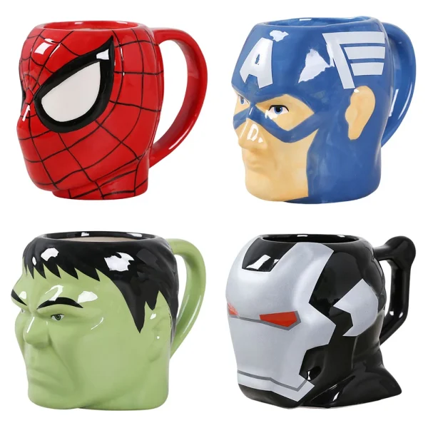 Kf S3467ecf0ecc4400986690f95283bf943d 450 500ml Ceramics Mug Marvel Avengers Iron Man The Hulk Super Captain America Batman Magical Woman