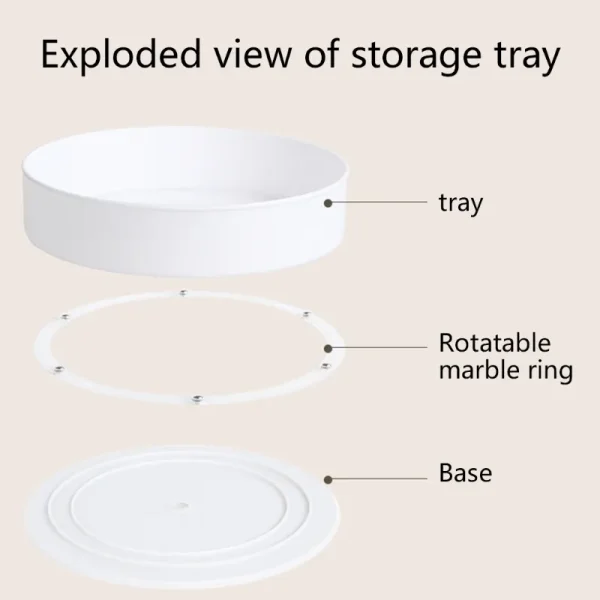 Kf S3e404ab819a84a4c817e21ae5526aaae1 360 Degree Rotating Cabinet Organizer Kitchen Bathroom Cosmetic Turntable Storage Tray Non Slip Spice Round Rack