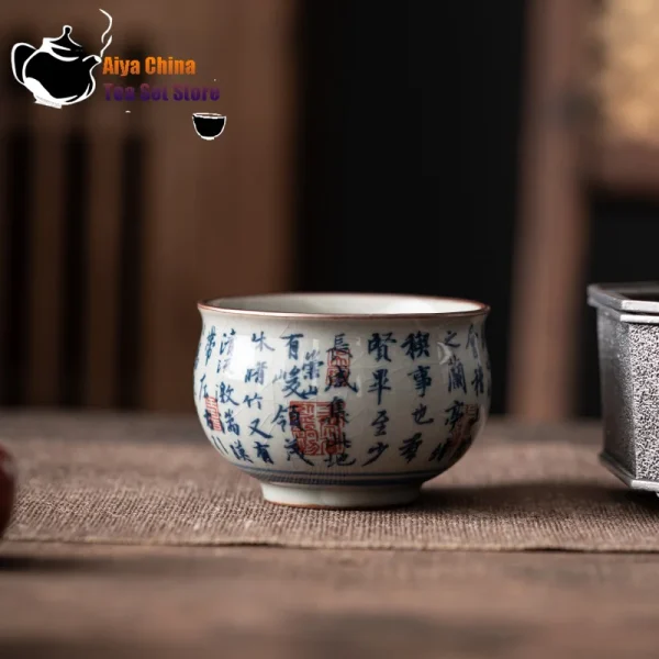 Kf S42203ceaf54d4e3faa2f8c039c3815f0o Antique Blue And White Tea Cup Ceramic Master Cup Large Tea Bowl Single Cup Kung Fu