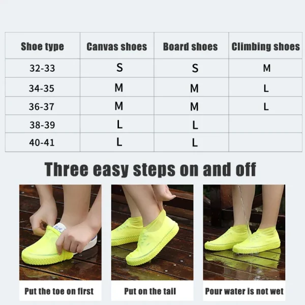 Kf S48ce872bdb7c41a6a496ddf7952a2332w 1pair Reusable Waterproof Rain Shoe Covers Silicone Outdoor Rain Boot Overshoes Walking Shoes Accessories Protectors Shoes