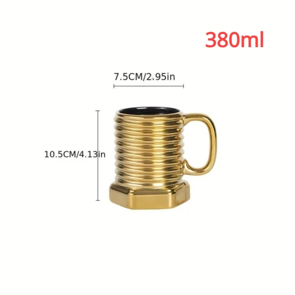 Kf S49316aece0384cd49d604fd01e664e52p 1pc 380ml Funny Screw Design Coffee Mug Ceramic Coffee Cups Novelty Water Cups Summer Winter Drinkware