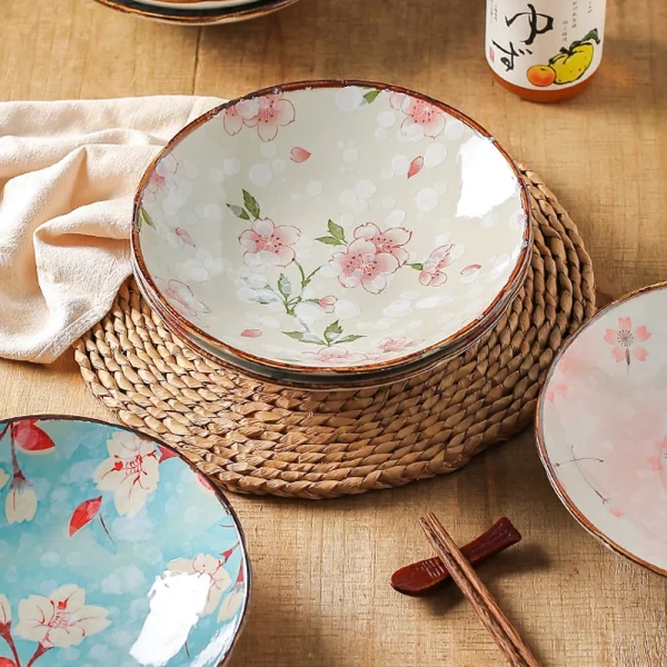 Kf s518f0a2284fd460b81725ccb787b70c8z 7 4inch ceramic dinner plates japanese retro deep round plate dinner plates pasta plate kitchen tableware