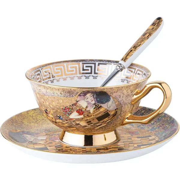 Kf S521369792a644aada9b8a6e349b055b4y European Bone China Ceramic Coffee Cup Dish Spoon Set English Afternoon Tea Coffee Cup Household Tea