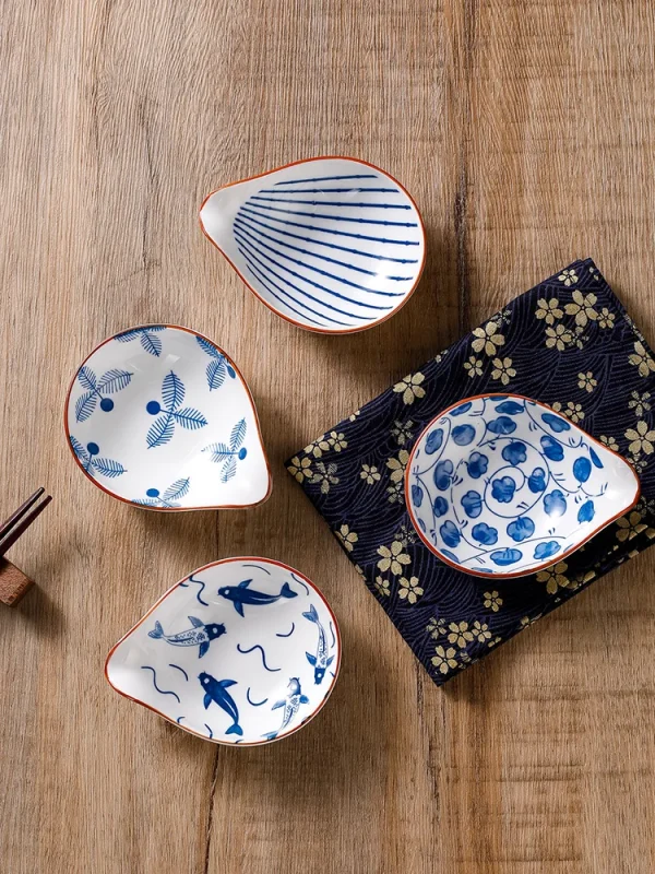 Kf s5e666779c90d476cb385af09fc076bdav 4pcs ceramic plate japanese style household seasoning pottery mini dipping dish sushi soy sauce snack tableware