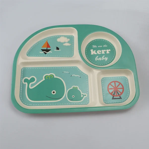 Kf S64cfa7632c894175856f01465b26df64x Cute Cartoon Children Tableware Set Plate Bowl Spoon Fork Baby Feeding Non Slip Dishes Training Kitchen