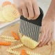 Stainless Steel Potato Chip Slicer Dough Vegetable Fruit Crinkle Wavy Kitchen Knife Cutter