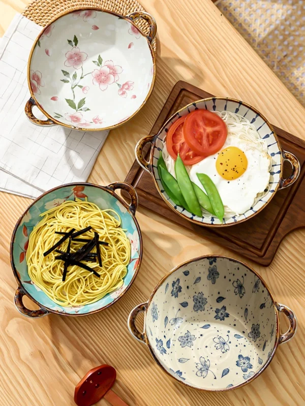 Kf s7f45c0788dee4e5194b4eb03083a5d74t 7 5inch japanese household noodle bowl ceramic soup bowl with handle salad pasta bowl kitchen tableware