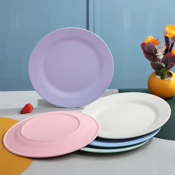 Kf S8c88db89fa25462cb788ba0fef398957p 25cm Plates Dinnerware Wheat Straw Plates Unbreakable Lightweight Dinner Reusable Plastic Plate Set Set Dinner Plates