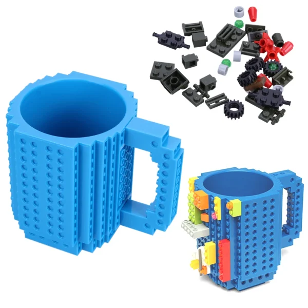 Kf S91217493ec914140bc53755c7223a8d9x 1pc Build On Brick Mug Building Blocks Coffee Cup Diy Funny Block Mug Portable Drinkware Drinking