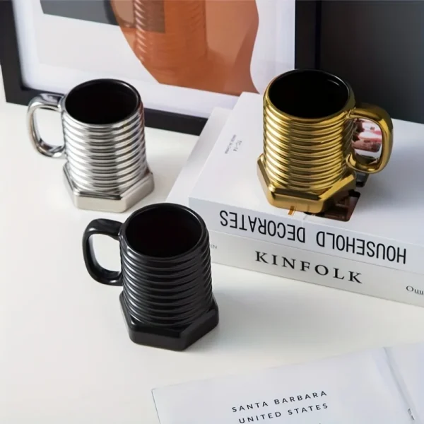 Kf S91334c50116c4135bbd2c4b555ee524cz 1pc 380ml Funny Screw Design Coffee Mug Ceramic Coffee Cups Novelty Water Cups Summer Winter Drinkware