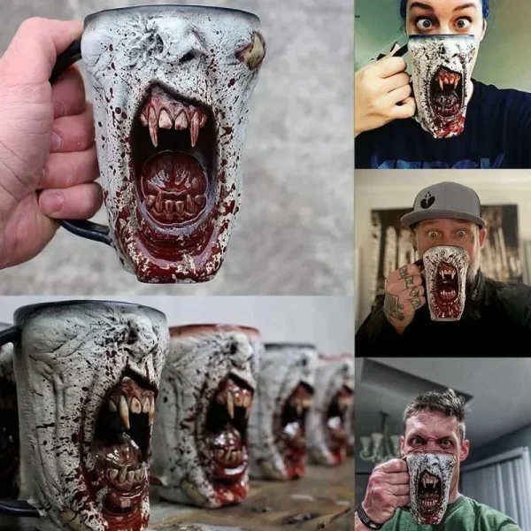 Kf S948277bc379246eab051702dfecf18e7m New Halloween Zombie Cup Decoration Decoration Decoration Home Courtyard Drinkable Water Zombie Vampire Stainless Steel Mug