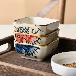 Kf s96243859c7844b739f7efcc5302c666aw 1pc flavorful japanese ceramic small dish square dip mixing household dip vinegar soy sauce snack dish