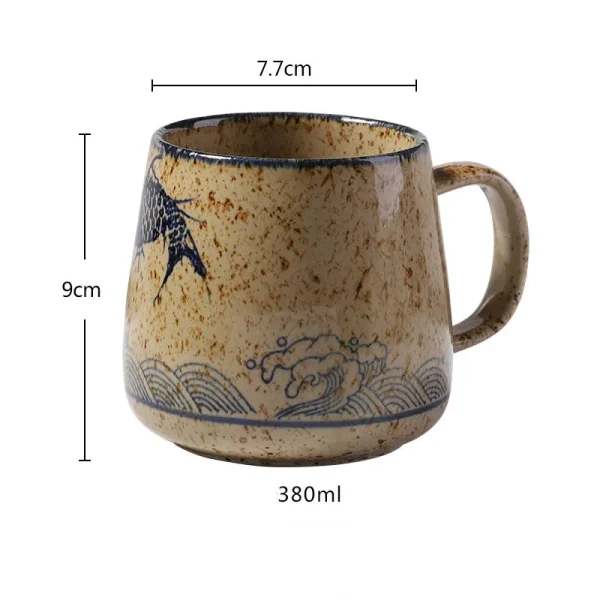 Kf S968d546e06ee4753896faed1061806bad Klein Blue Ceramic Coffee Mug Creative Nordic Handmade Cup Ring Handle Ceramic Mugs For Coffee Porcelain