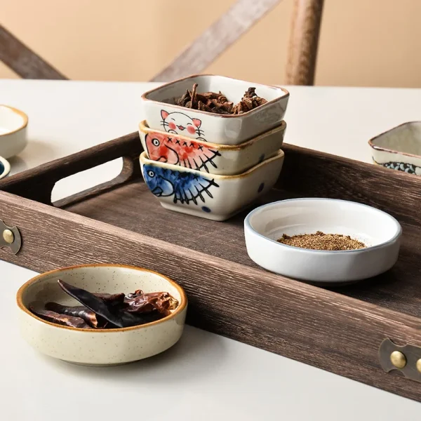 Kf s98641528e7f54ef98ebb9e862d126ebe1 1pc flavorful japanese ceramic small dish square dip mixing household dip vinegar soy sauce snack dish
