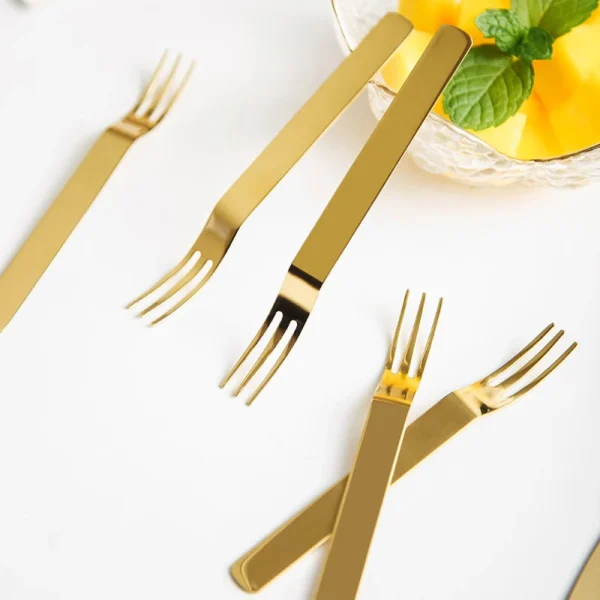 Kf sa42539b4f4564a59a887ed64194fef38j stainless steel thicken fruit fork set ins food picks for kids household cake dessert tableware premium
