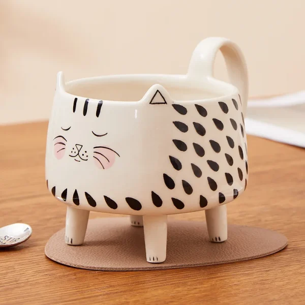 Kf Sa4f43aee7751437cb19a6bd5098cf380u Cat Mug With 4 Legs Cat Cute Coffee Mug For Women Girls Cute Ceramic Meow Mugs