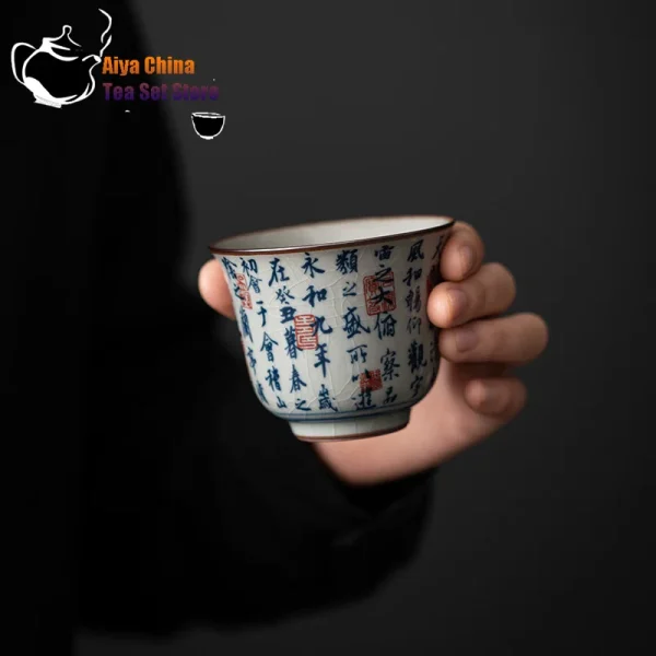 Kf Sacb82f2f601c449db9db8183d294e5fas Antique Blue And White Tea Cup Ceramic Master Cup Large Tea Bowl Single Cup Kung Fu