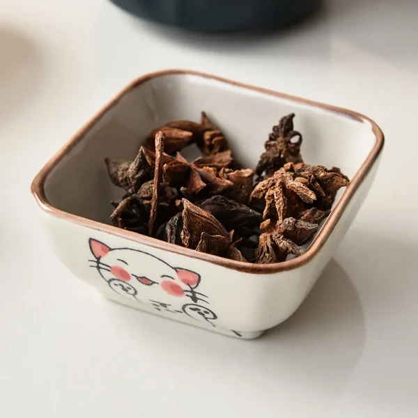 Kf saf0e605e802b4d6884a768d3cfa1236e8 1pc flavorful japanese ceramic small dish square dip mixing household dip vinegar soy sauce snack dish