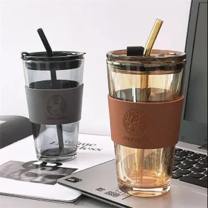 Kf Sb2c8820e5f0e4483ad31d63787bf0ee2l 350 450ml Coffee Straw Cup With Lid Heat Resistant Water Bottle Beer Drinkware Coffee Mug With