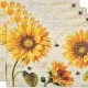 Sunflower Bee Placemats Set of 4 for Dining Table.