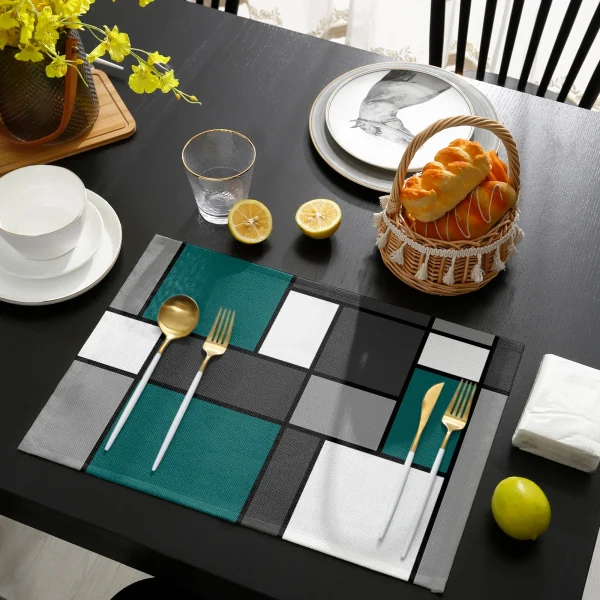 Kf sbbb5e4a562e54cc985c77dc91d812b7c3 geometry blue green abstract placemat for dining table tableware mats kitchen dish mat pad 4 6pcs