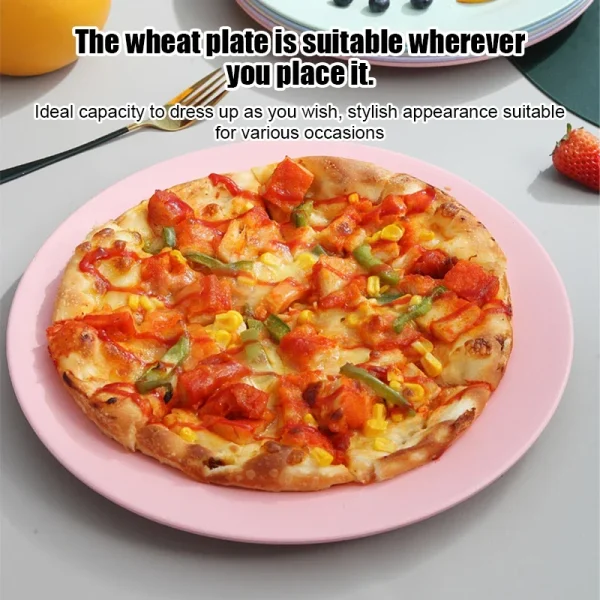 Kf Sd2e7ce87ffad47acb6d0d32a0ad6a5e8p 25cm Plates Dinnerware Wheat Straw Plates Unbreakable Lightweight Dinner Reusable Plastic Plate Set Set Dinner Plates