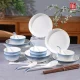 Luxury Ceramic Tableware Sets 24PCS Bone China Cutlery Microwave Dishwasher Safe