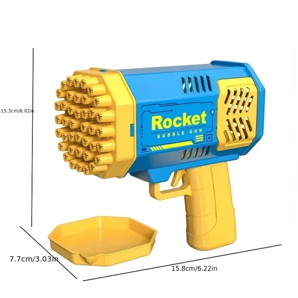 Kf Se90a05faa9214b079be8de51d62a2405e 40 Hole Handheld Fully Automatic Space Light Bubble Machine Electric Children S Toys Without Battery Without