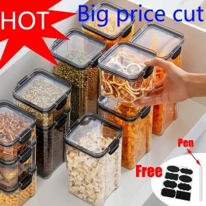 Kf Se951b41a9f5249ed88b6605d5106b841g 460 1800ml Sets Stackable Kitchen Sealed Jar Plastic Food Storage Box Multigrain Tank Bottle Dried Fruit