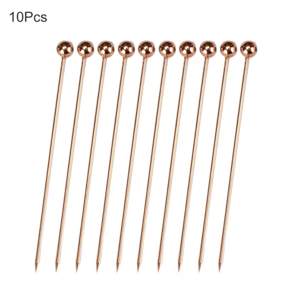 10pcs 304 Stainless Steel Gold Plated Titanium Fork Party Buffet Decor Fruit Desserts Food Cocktail Sandwich 3