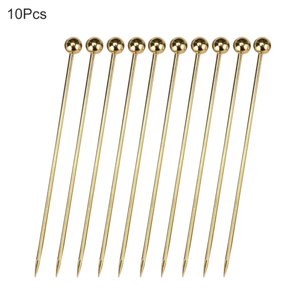 10pcs 304 Stainless Steel Gold Plated Titanium Fork Party Buffet Decor Fruit Desserts Food Cocktail Sandwich 4