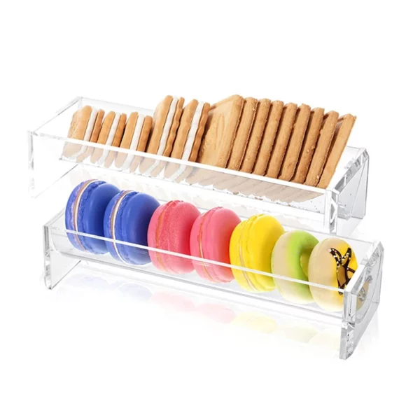 1pc Acrylic Cracker Holder Clear Rectangular Crackers Server Food Tray Cookie Display Stand For Serving Snacks 4