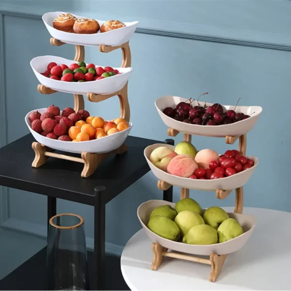 2 3 Layer Table Plates Dinnerware Kitchen Fruit Bowl With Floors Partitioned Dish Snack Candy Cake 1