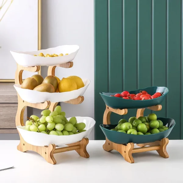 2 3 Layer Table Plates Dinnerware Kitchen Fruit Bowl With Floors Partitioned Dish Snack Candy Cake