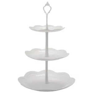 2 Set 3 Tier White Dessert Cake Stand Pastry Stand Small Cupcake Stand Cookie Tray Rack