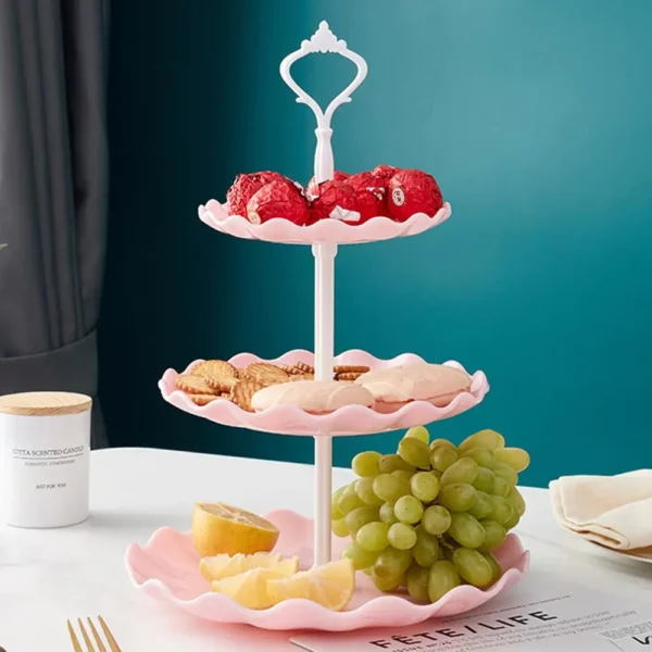 3 Tier Cupcake Stand Fruit Plate Holder Desserts Snack Candy Buffet Stand Tower For Christmas Wedding 2