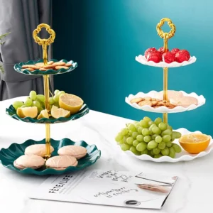 3 Tier Cupcake Stand Fruit Plate Holder Desserts Snack Candy Buffet Stand Tower For Christmas Wedding