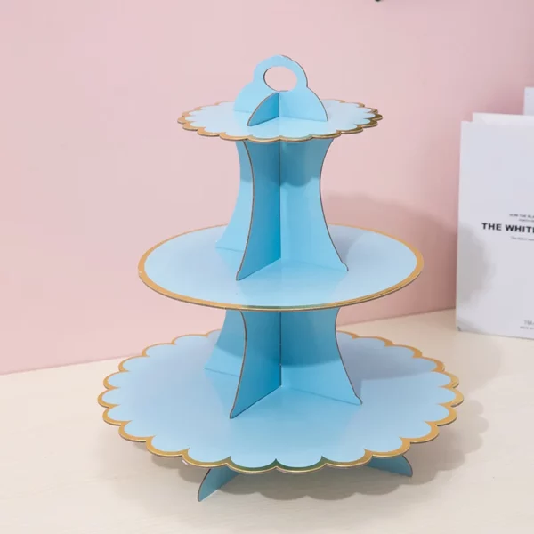 3 Tier Disposable Dessert Cupcake Shelf Birthday Decoration Display Rack Wedding Party Supplies Paper Cake Stand 4