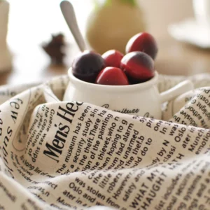 50x70cm Vintage Retro English Letter Cotton Table Napkin Cloth Kitchen Desktop Mat Napkin Shooting Photography Background