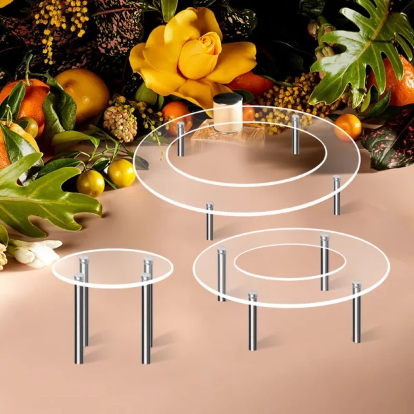 Acrylic Cake Display Stand Cupcake Shelf Multilayer Round Dessert Holder Support Base Buffet Presentation Tray For 1