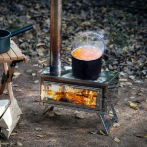 Change Moore Outdoor Portable Folding Secondary Conbustion Camping Wood Stove Detachable Burning Wood Stove Winter Camping