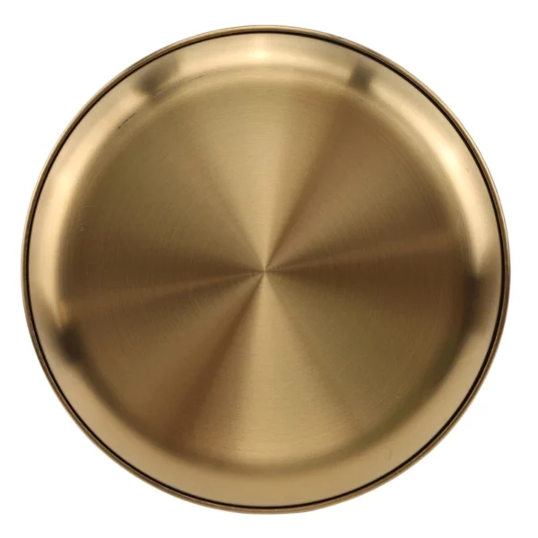 Golden Stainless Steel Plate Set 2 Pieces Easy To Clean Luxury Metal Round Serving Tray 5