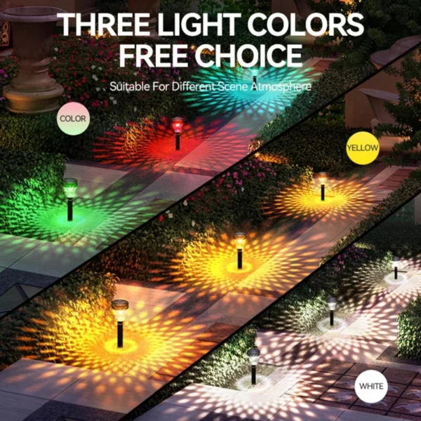 Led lawn solar lights garden outdoor lamp rgb multi color doorway path lighting solar christmas decorative 3